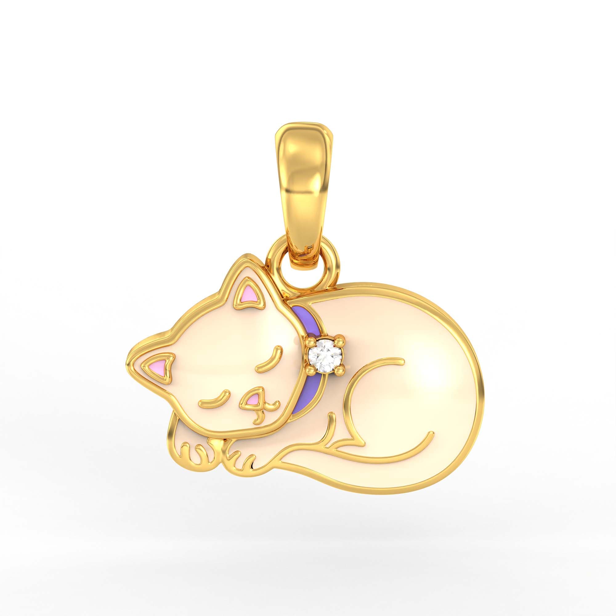 Kids Pendant in 22K Yellow Gold with Lab grown diamond