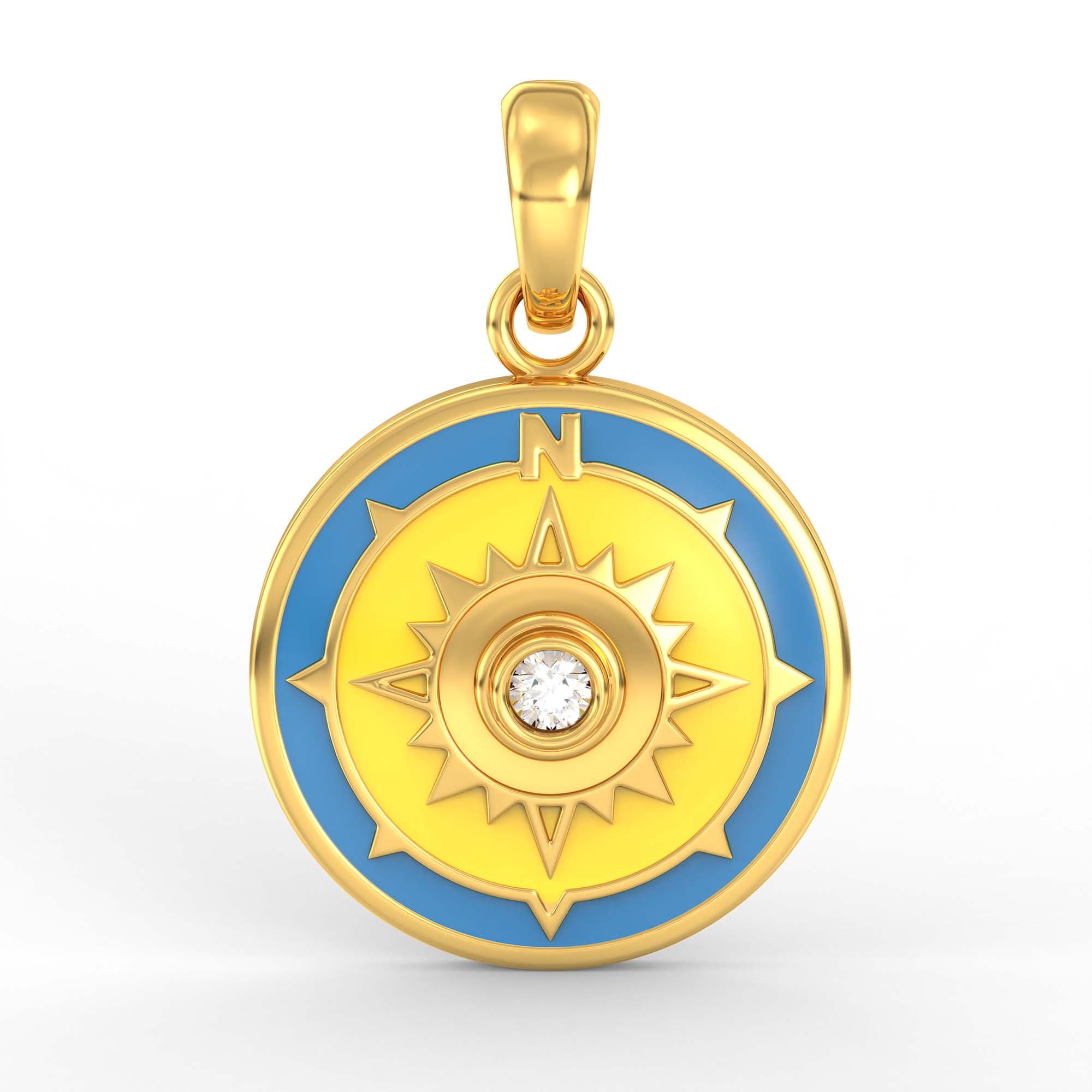 Kids Pendant in 22K Yellow Gold with Lab grown diamond