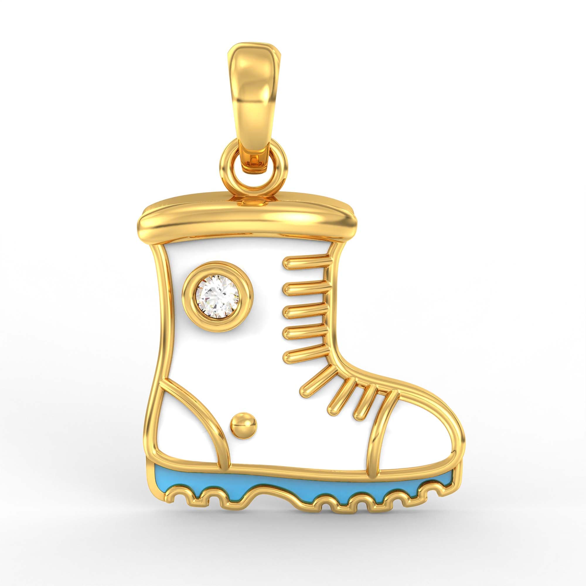 Kids Pendant in 22K Yellow Gold with Lab grown diamond