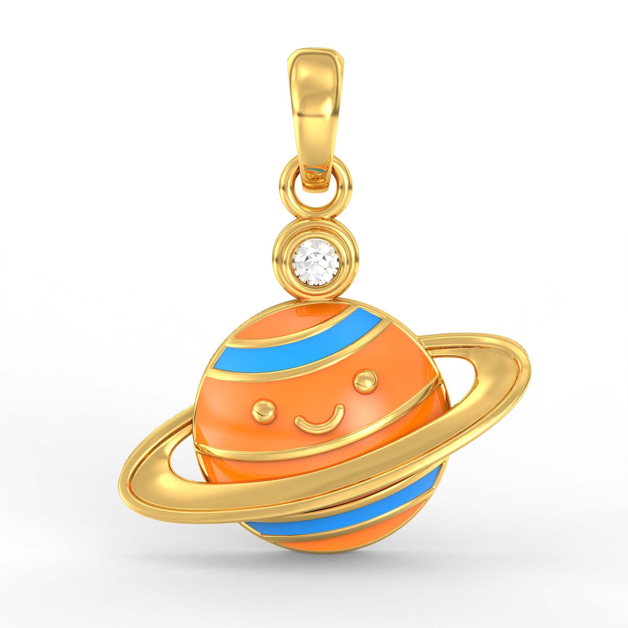 Kids Pendant in 22K Yellow Gold with Lab grown diamond