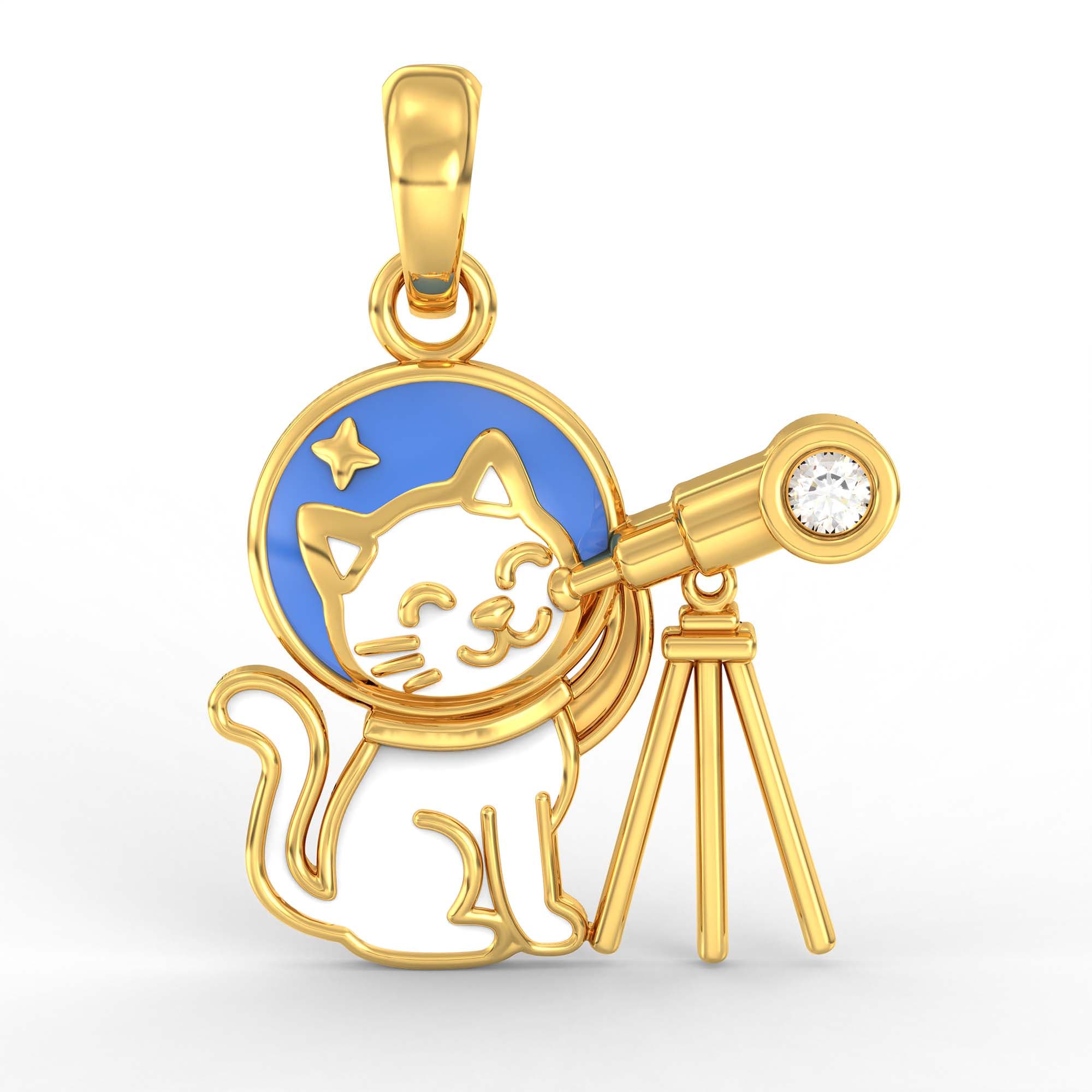 Kids Pendant in 22K Yellow Gold with Lab grown diamond
