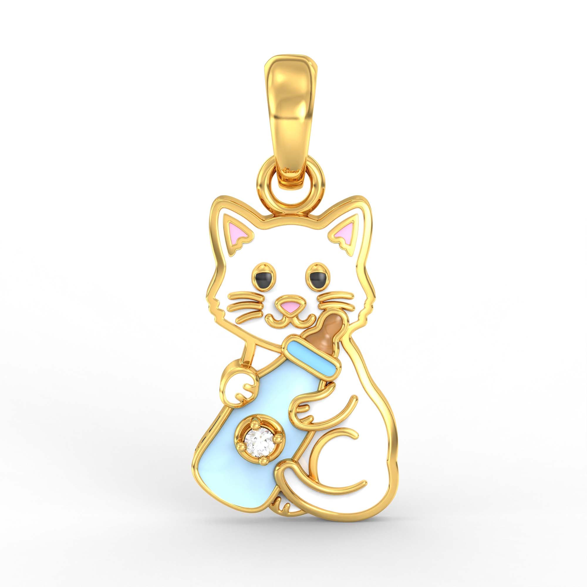 Kids Pendant in 22K Yellow Gold with Lab grown diamond