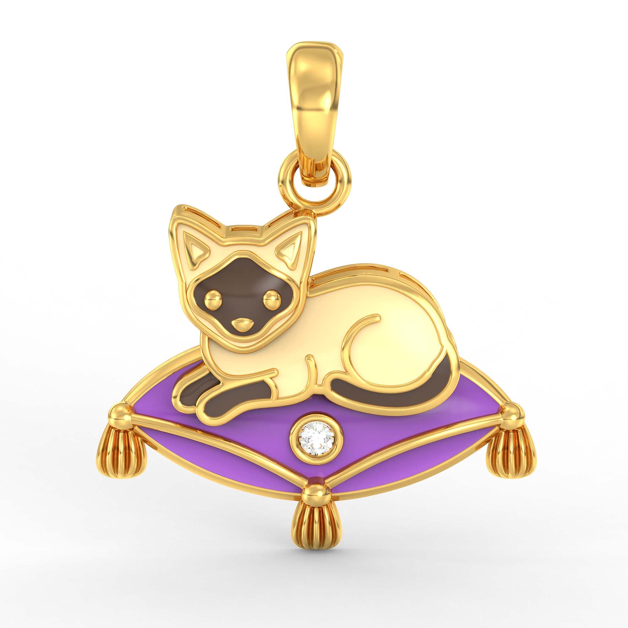 Kids Pendant in 22K Yellow Gold with Lab grown diamond