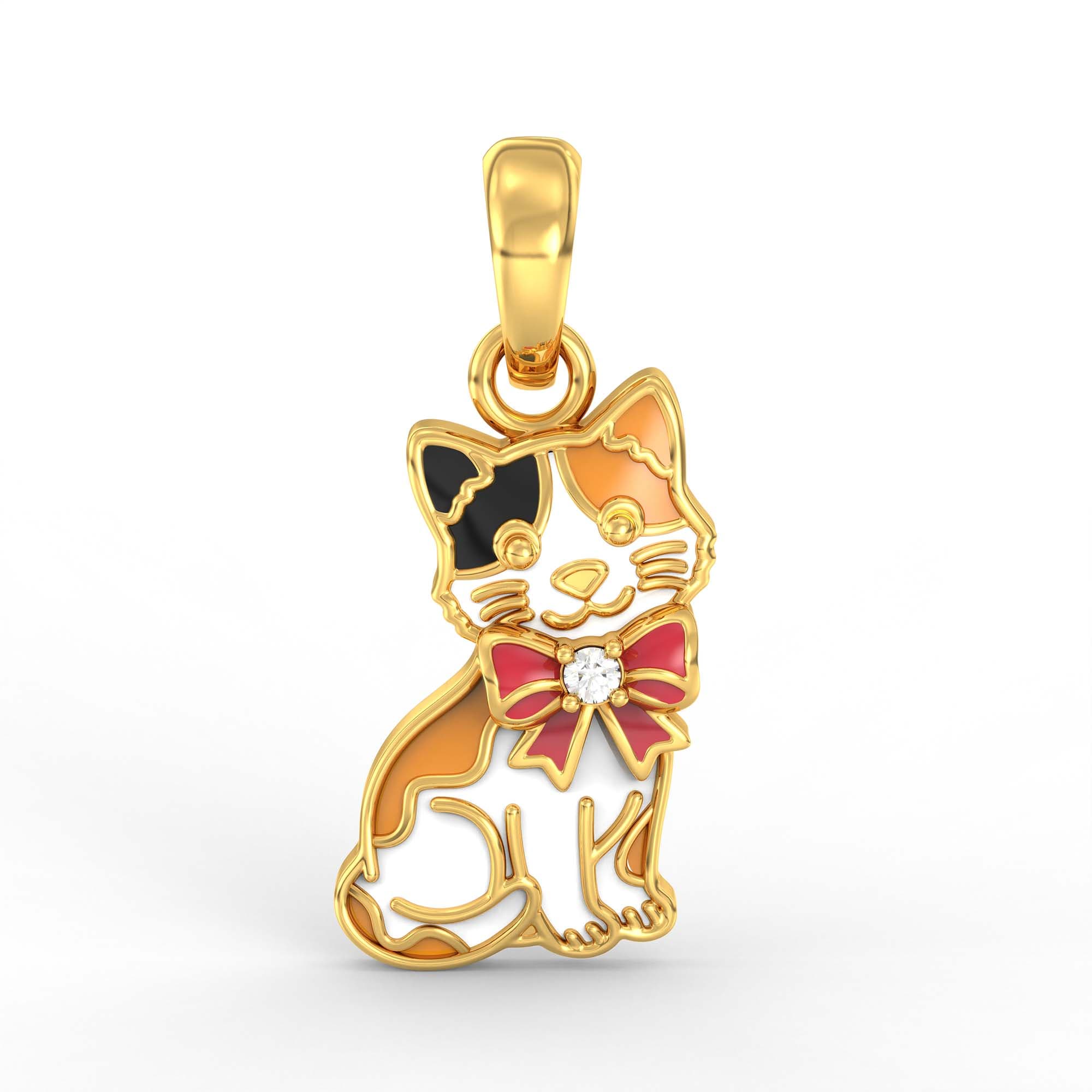 Kids Pendant in 22K Yellow Gold with Lab grown diamond