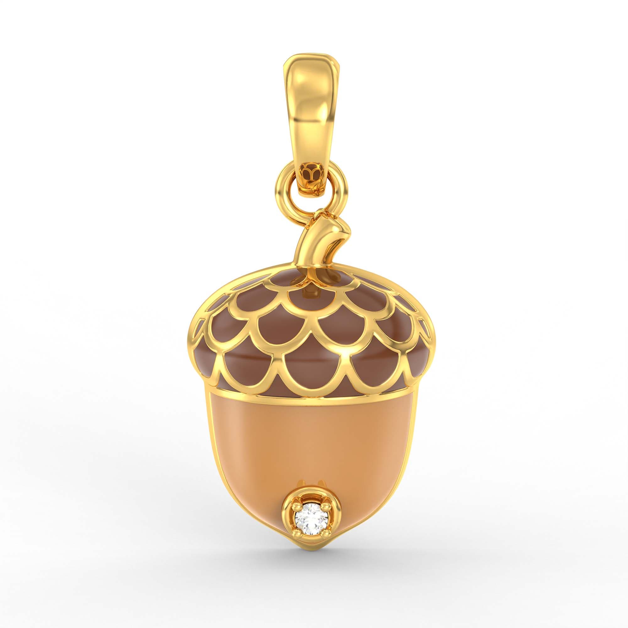 Kids Pendant in 22K Yellow Gold with Lab grown diamond