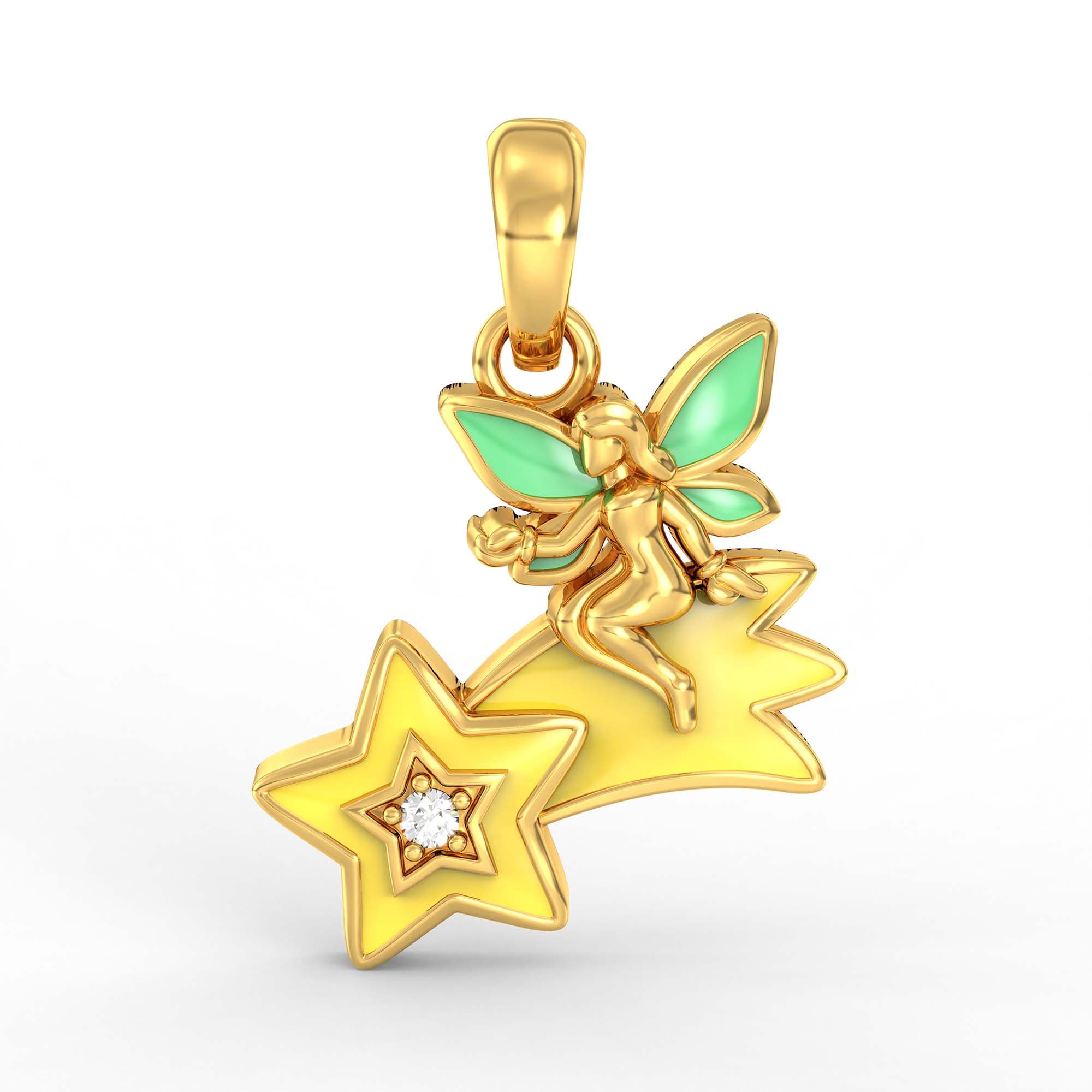 Kids Pendant in 22K Yellow Gold with Lab grown diamond