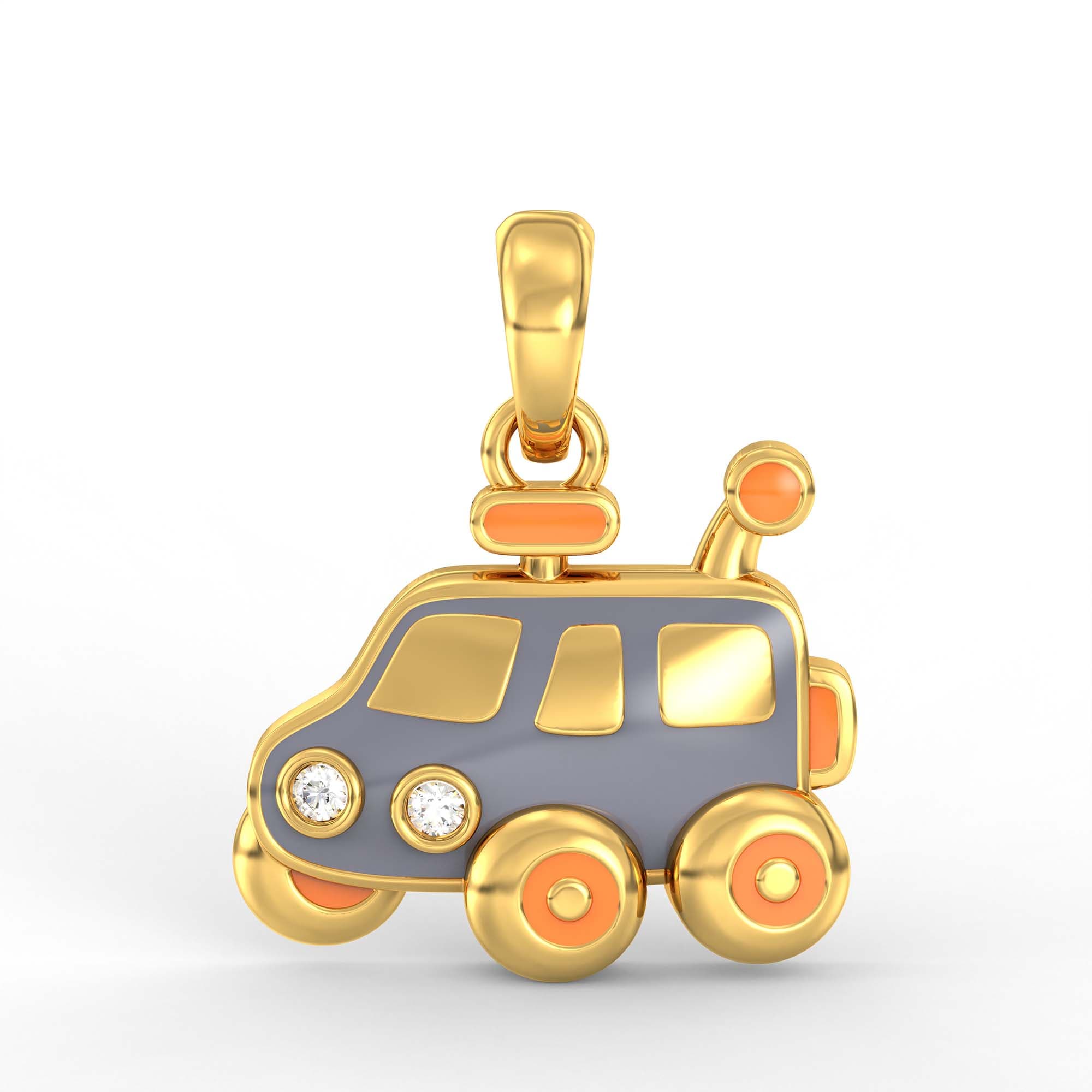 Kids Pendant in 22K Yellow Gold with Lab grown diamond