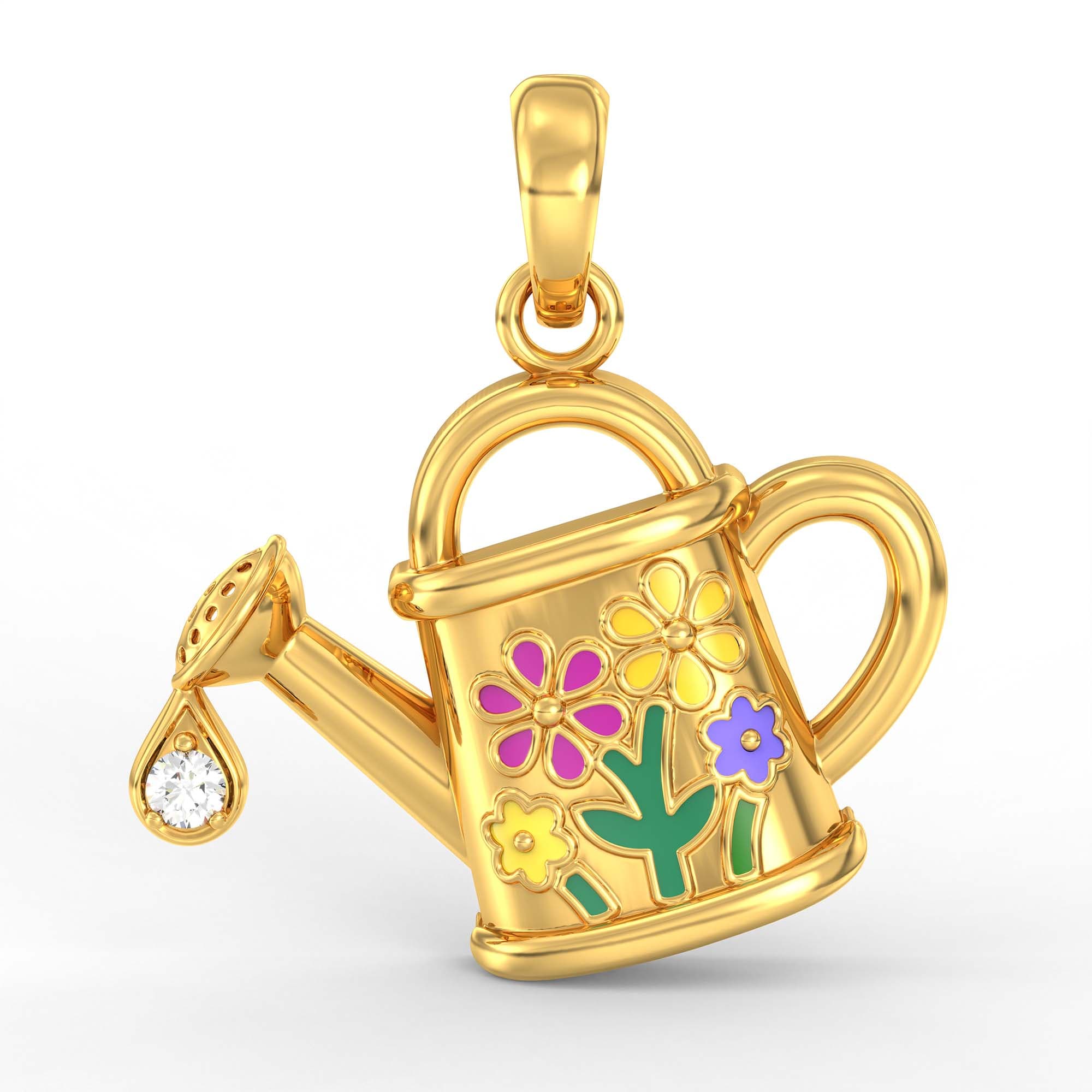Kids Pendant in 22K Yellow Gold with Lab grown diamond