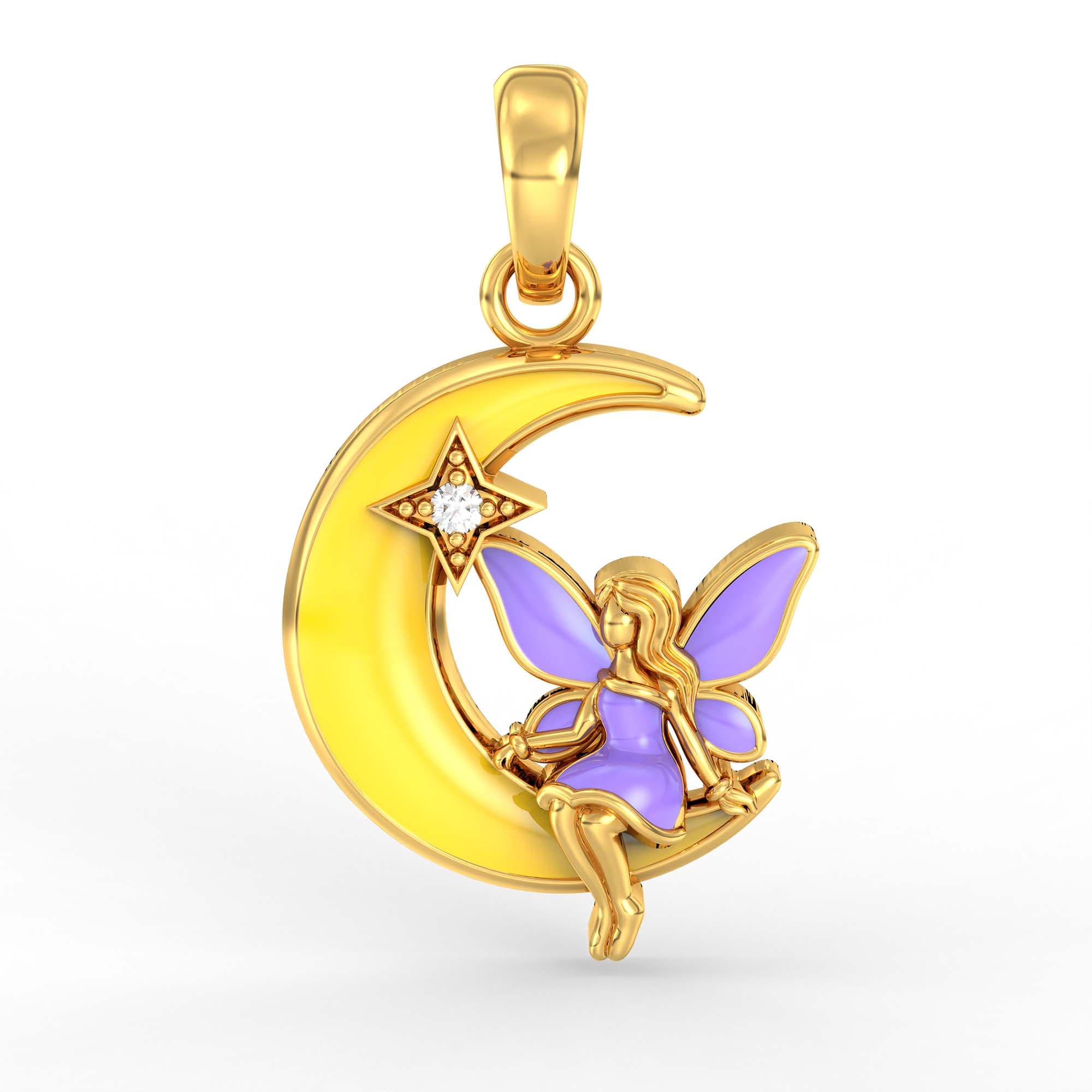 Kids Pendant in 22K Yellow Gold with Lab grown diamond