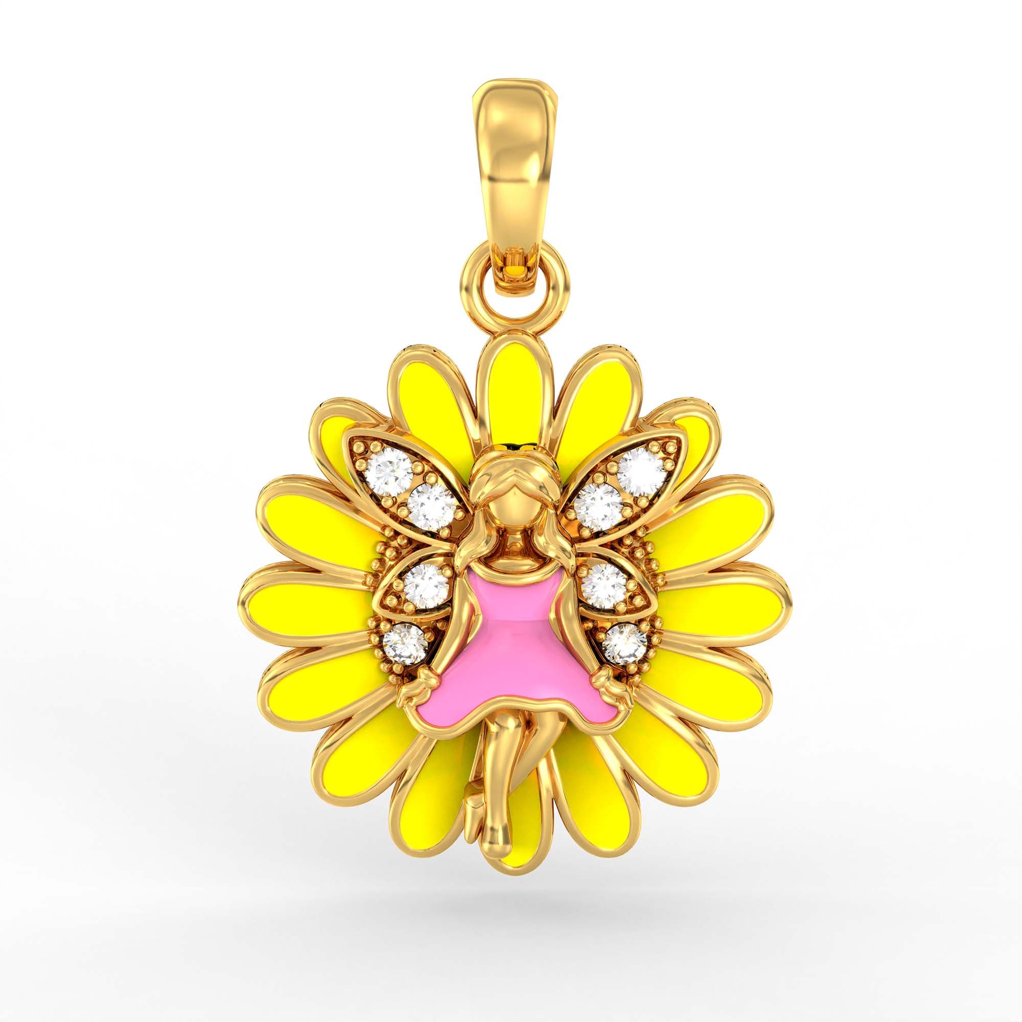 Kids Pendant in 22K Yellow Gold with Lab grown diamond