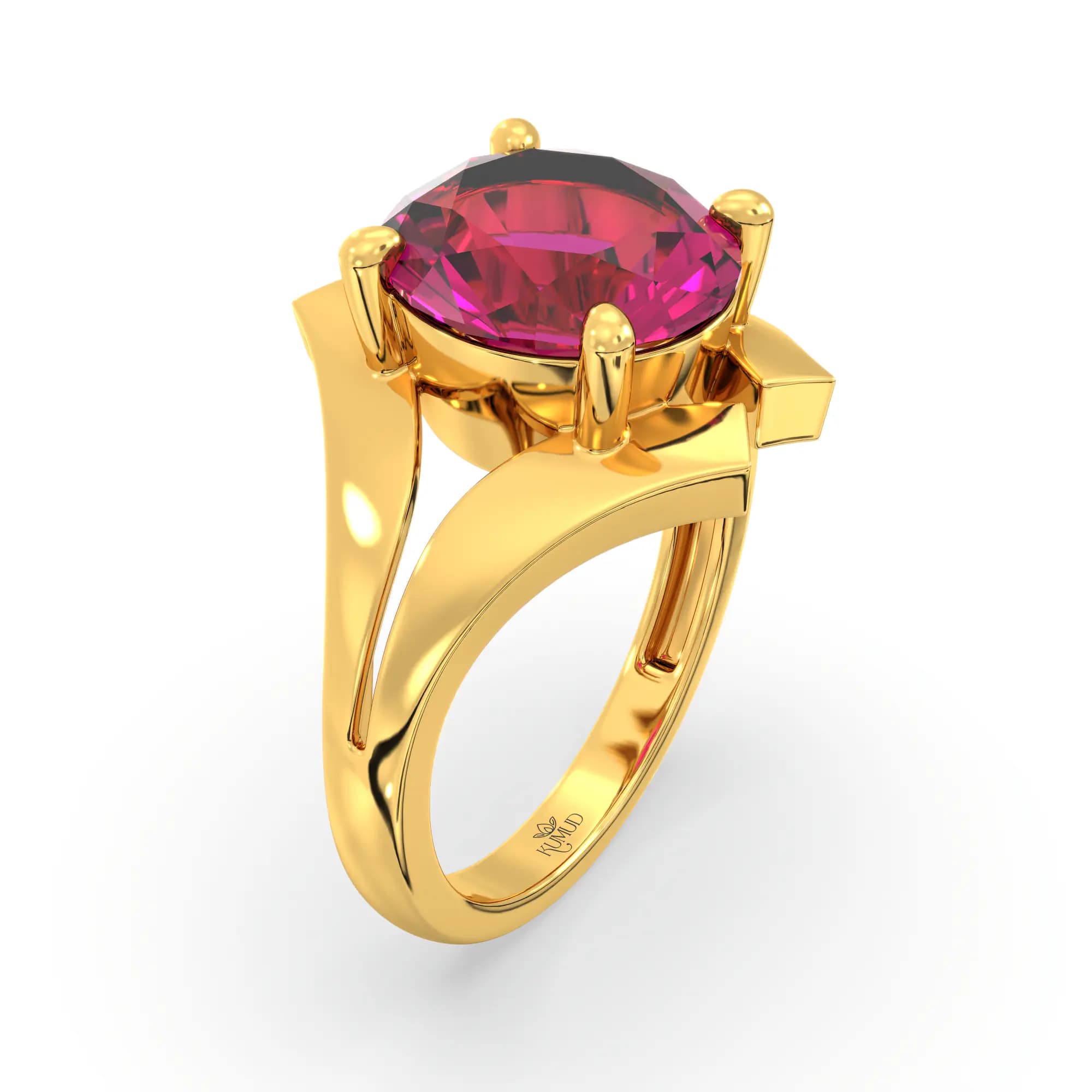Ruby (Manik) Ring for Women in 22K Yellow Gold – Oval 9x8 mm, Prong Setting, 6 g (Design K17A-29)