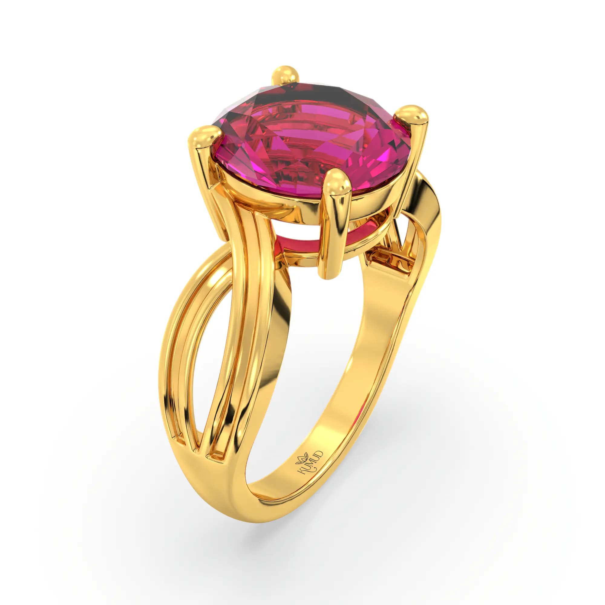 Ruby (Manik) Ring for Women in 22K Yellow Gold – Oval 9x8 mm, Prong Setting, 5 g (Design K17A-30)