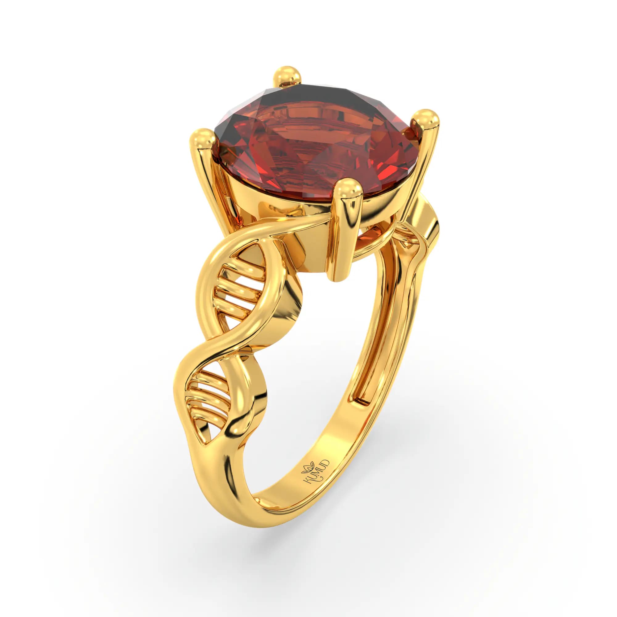 Hessonite (Gomed) Ring for Women in 22K Yellow Gold – Oval 9x8 mm, Prong Setting, 4 g (Design K17A-32)