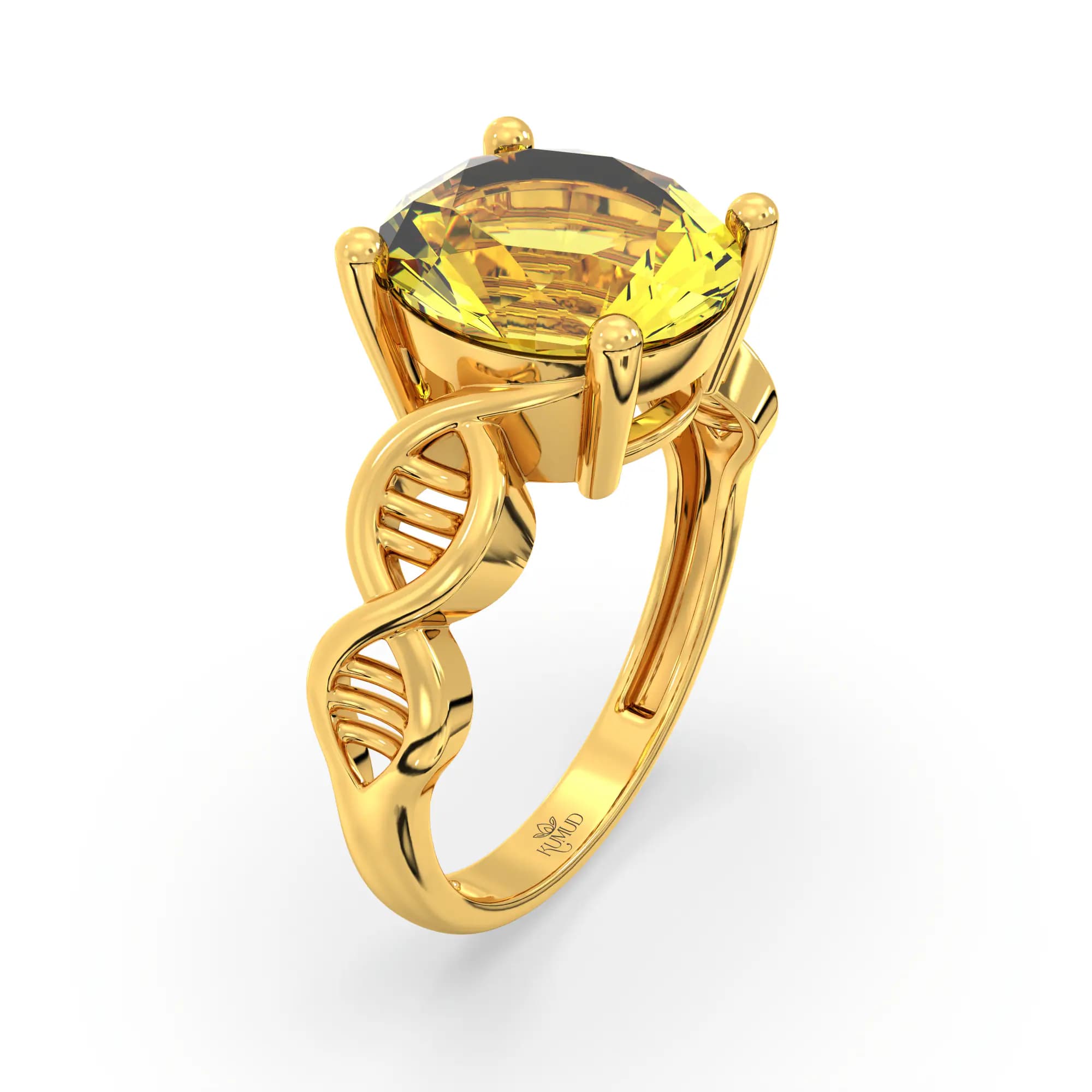 Yellow Sapphire (Pukhraj) Ring for Women in 22K Yellow Gold – Oval 9x8 mm, Prong Setting, 4 g (Design K17A-32)